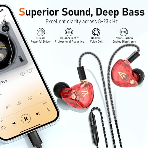 Image of Audiovance Vibes 202MC USB-C HiFi Wired Earbuds, Type-C Headphones with Mic