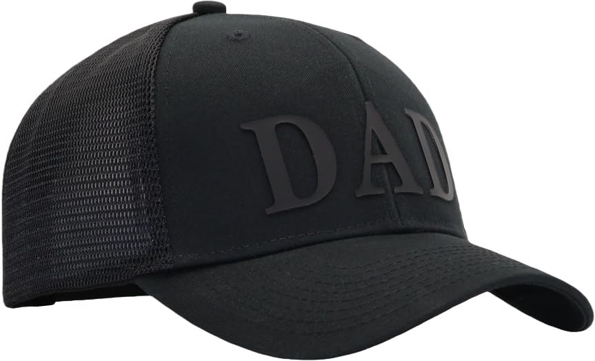 Image of Father's Day 3D DAD PVC Patch Hats, Dad Birthday or Festival Trucker Hat, Fits OSFM&XXL Head, Gifts for Husband Daddy Grandpa