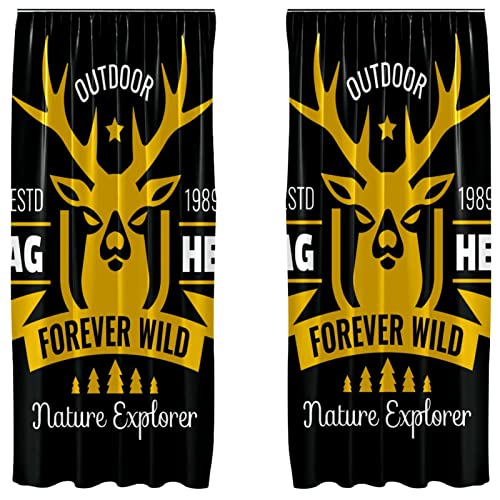 Rideaux occultants motif cerf pour ambiance chalet de montagne