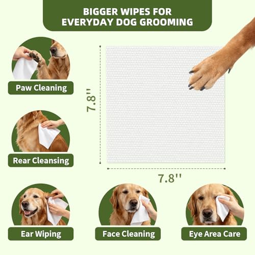 Image of IMMHABI 600 Count Dog Wipes, Unscented Plant-Based Hypoallergenic Pet Wipes for Paws, Butt, and Anal Gland Care, Cleansing & Deodorizing for Puppies and Cats