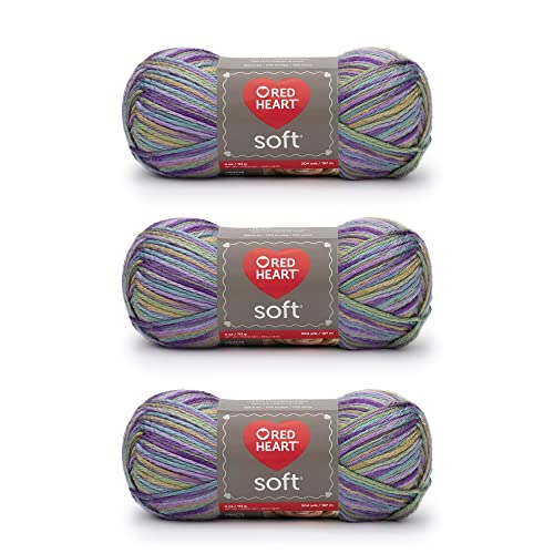 Image of Red Heart Soft Watercolors Yarn - 3 Pack of 113g /4oz - Acrylic - 4 Medium (Worsted) - 256 Yards - Knitting /Crochet