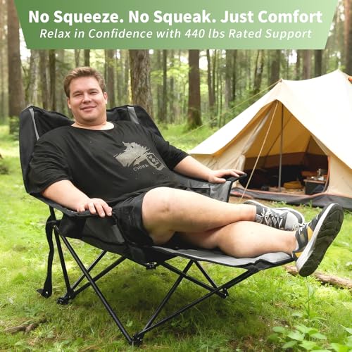 GEERTOP Silla de Camping Sobredimensionada Acolchada con Reposapiés miniatura 3