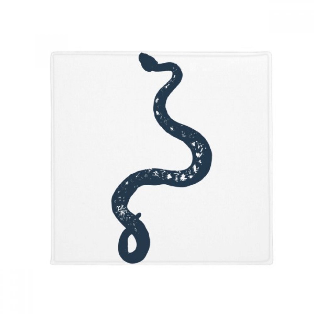 Tapis de sol animal noir serpent sketch carré 80cm pour cuisine et maison