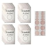 Boosaletico 120 Pieces Scratch Off Cards for Small Business Freebies Supplies, Blank Gift Cards for Valentines, Holiday, Wedding, Date Night, Birthday, Party Supply (Rose Pink)