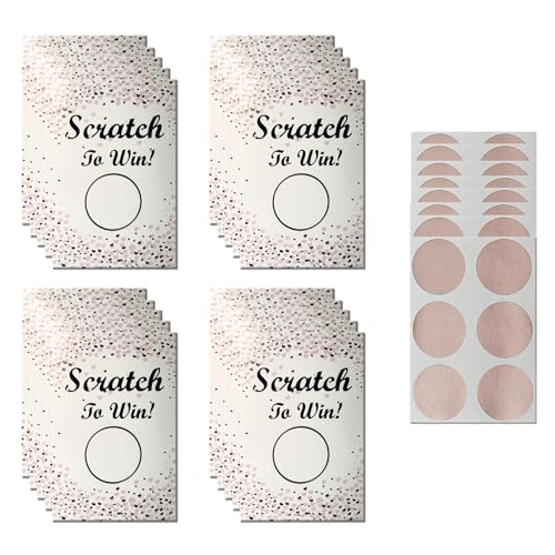 Boosaletico 120 Pieces Scratch Off Cards for Small Business Freebies Supplies, Blank Gift Cards for Valentines, Holiday, Wedding, Date Night, Birthday, Party Supply (Rose Pink)