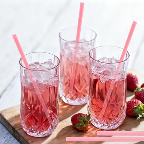 50 pitillos desechables en forma de corazón rosa miniatura 5
