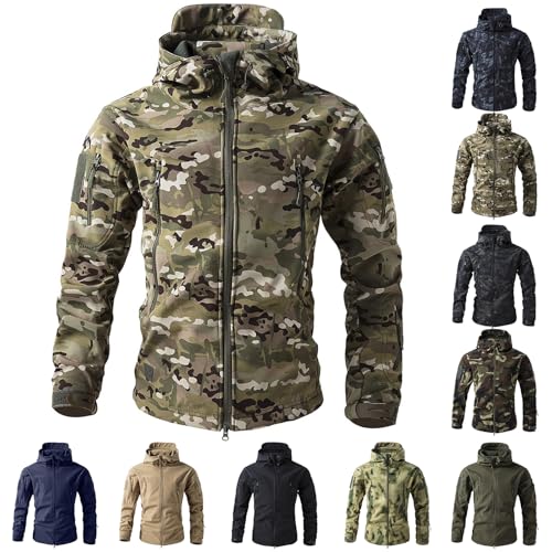 Men's Military Tactical Jackets Camouflage Softshell Fleece Fall Windbreaker Waterproof Outdoor Hooded Rain Coats4