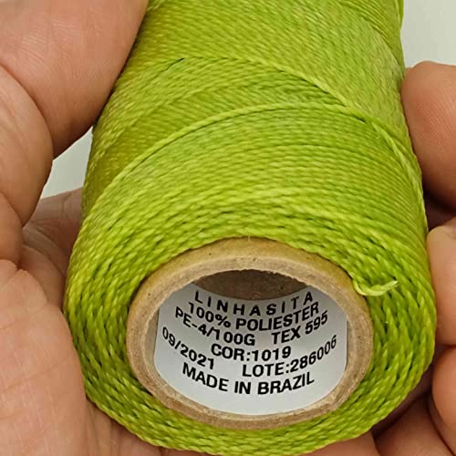 Linhasita Waxed Thread 100 g / 170 m Polyester 1 mm Thick Macrame, 30 Colours Green Apple, Apple Green, 170 metros / 100 gr - Image 4
