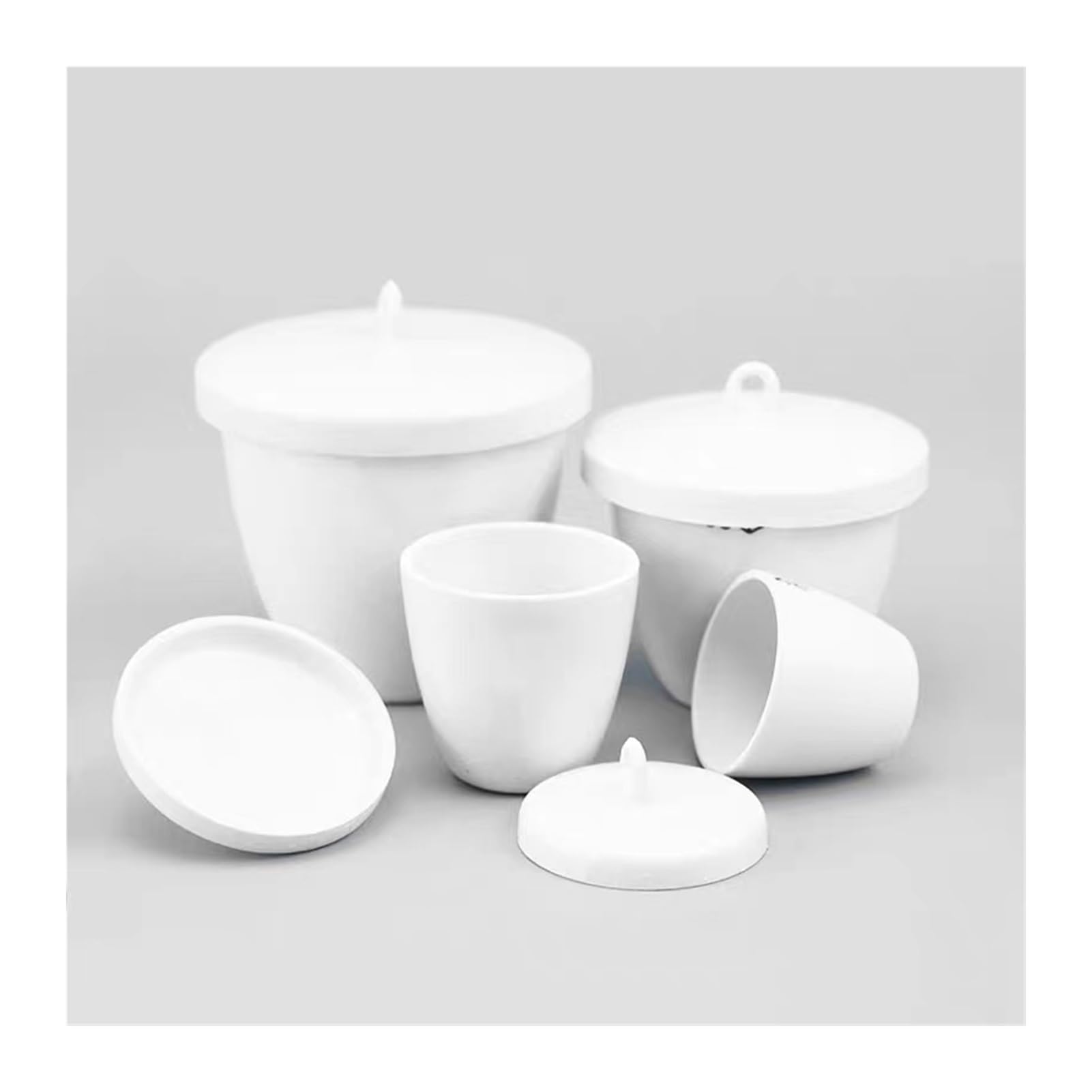 Crogiolo in ceramica resistente alle alte temperature da 5 pezzi/lotto con crogiolo in porcellana da laboratorio con coperchio(100ml)