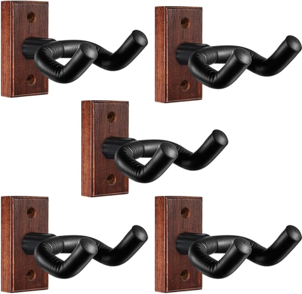 WOGOD Guitar Wall Mounts, Wood Guitar Hangers 12 Pack, Holder Hook Stand Wall for Acoustic, Electric, Banjo, Bass
