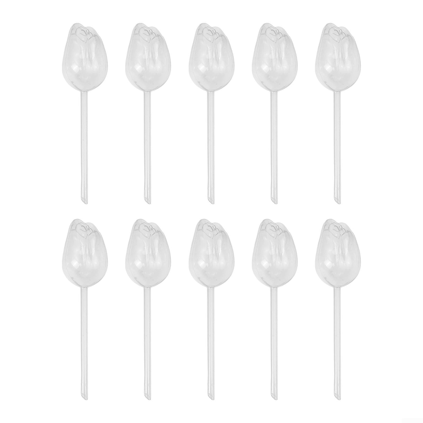 10 Stück Tulpenförmige Bewässerungskugeln, automatische Pflanzenbewässerung, PVC-Tropfer für drinnen und draußen, Topfblumen, Gartenbewässerungszubehör - (transparent)