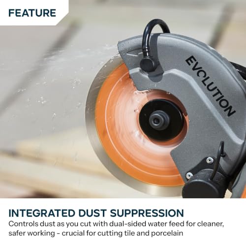 Image of Evolution R6DCT 6-Inch Electric Concrete Saw | Dual-sided water suppression | 1600W motor | 2-inch cut depth | Endurance diamond blade | Porcelain-ready with specialized blade | Active load indicator