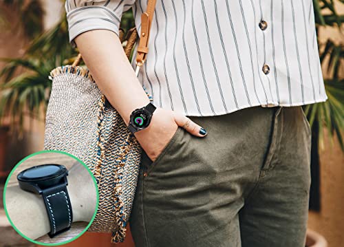 Image of Olytop Galaxy Watch 5 Pro Bands 45mm, Galaxy Watch 6 /4 Classic Band 47mm 46mm 43mm 42mm, Samsung Galaxy Watch 6 /5 /4 /Acitve 2 Bands 44mm 40mm, 20mm Leather Wristband Replacement Strap for Men Women