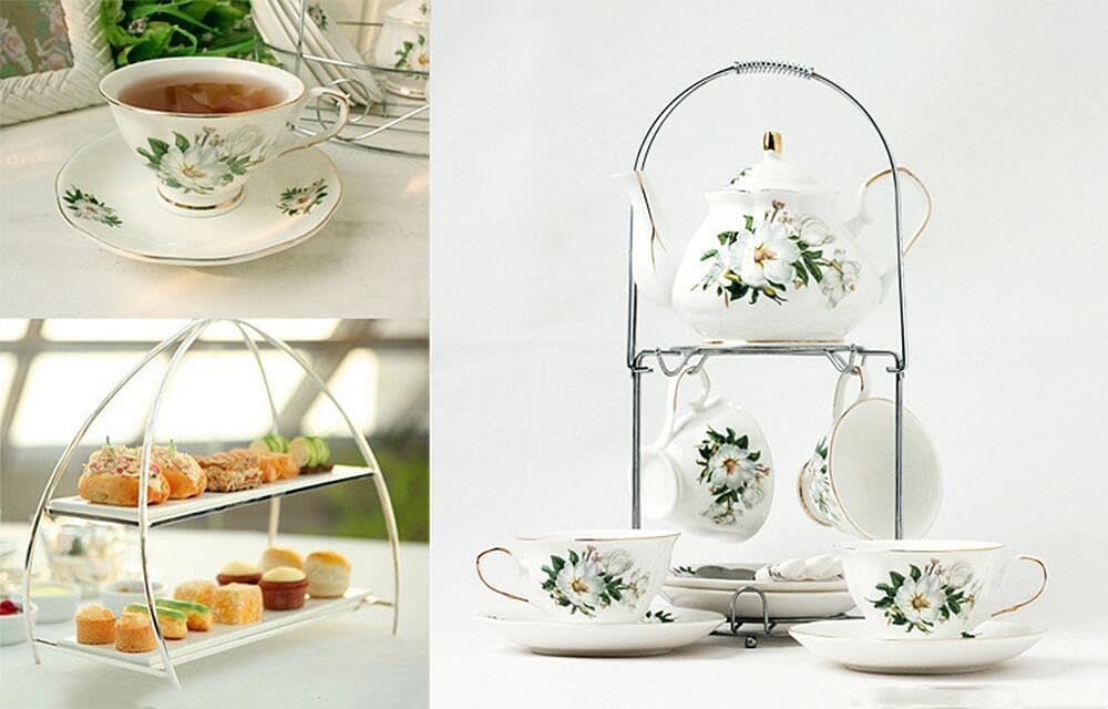 Amonimo の磁器のお茶セット お茶セットヨーロピアンスタイルのシンプルなアフタヌーンティーセット高級ホームコーヒーカップセット