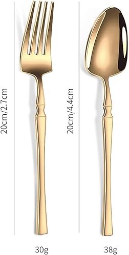 Miniatura 2 de stainless steel Dinner Spoons Set 6-Piece 8 Inch Tablespoon Salad Spoon Mirror Polished Dishwasher Safe (Gold 6pcs)