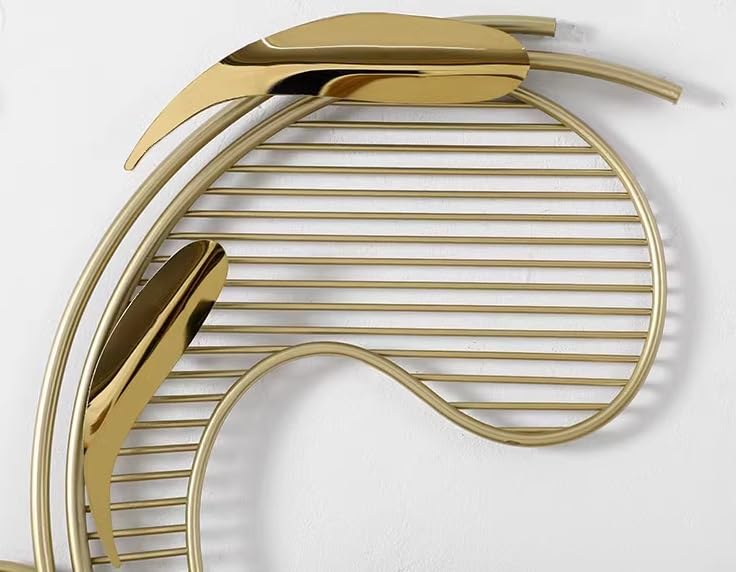 AZHKJKZH Decoración Pared Decoración De Pared Metal, Escultura Artística Pez Línea Abstracta, Piscina Para Baño Y Sala Estar Adornos Hogar