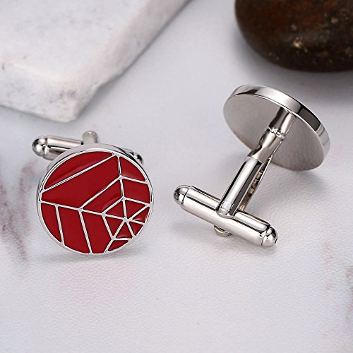 Mancuernillas para hombre set boda diseño araña acero miniatura 4