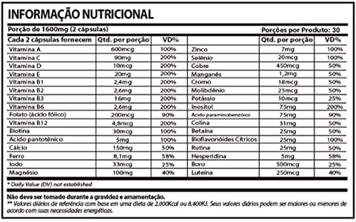 Cells Protect Complexo Polivitamínico e Mineral de A a Z Sunfood 60 Cápsulas