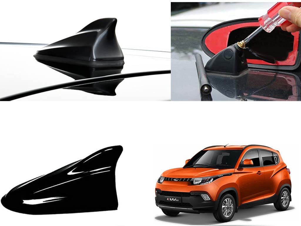Auto Beast Shark Fin Roof top Signal Receiver Antenna for Mahindra KUV 100 nxt | Black Color Car Antenna_1Pcs