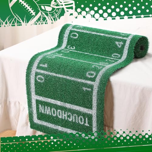 Football Table Runner Artificial Grass Decoration 16 x 59 Inch Grass Touchdown Game Days Table Centerpieces Decor for Football Party Favors Kitchen Dining Home - Image 3