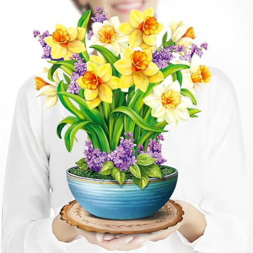 Airpark Pop Up Flower Card, 3D Paper Flowers Bouquet –