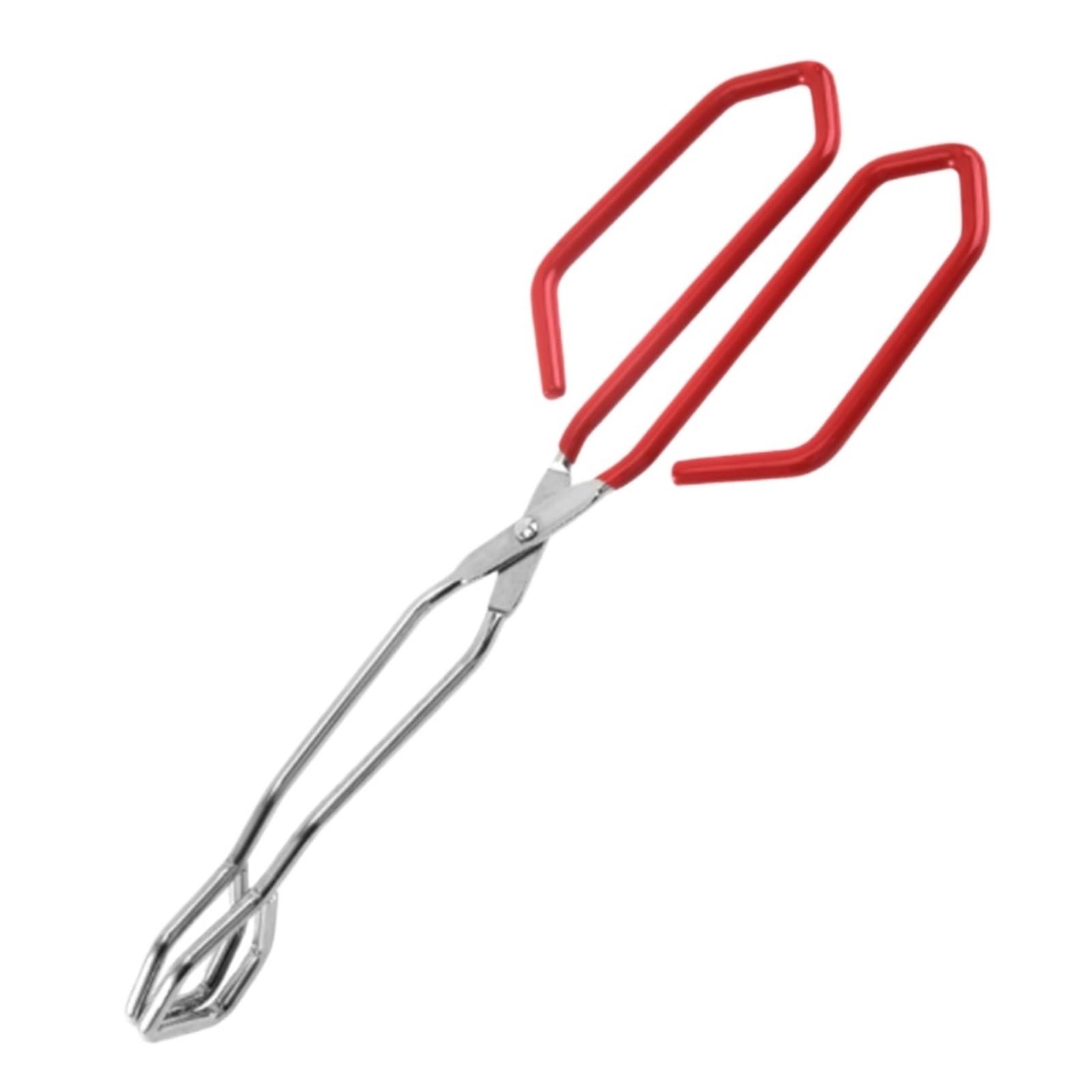 Pinza Barbecue Clip for Barbecue in Acciaio Inossidabile con Manico Antiscottatura for Bistecca, Pane al Vapore Cucina(Rot,28cm)