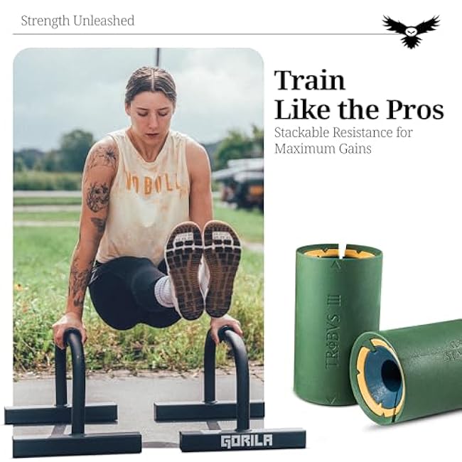 Tribus Thick Grips for Barbells Dumbbells | Thick Dumbbell Grips | Extreme Arms & Forearms Builder - Grip Strength