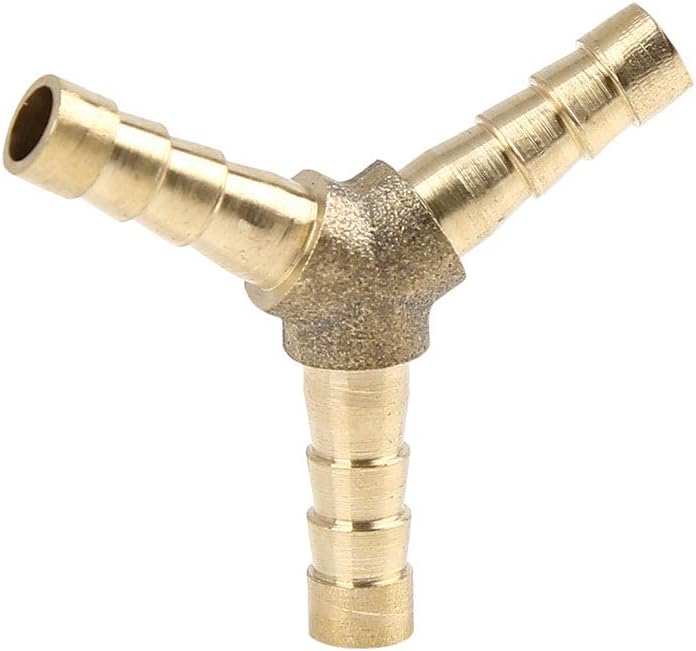 X AUTOHAUX 5mm Brass Hose Barb Fitting Y-Shaped 3 Way Connector for Air Water Gas Oil Pipe