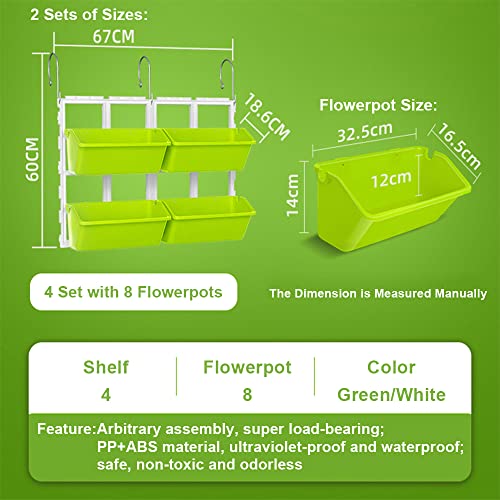 Lapond Vertical Garden Wall Planter,Wall Mounted Hanging Planter Outdoor With 8 Removable Container Boxes For Herbs Vegetables Flowers Garden Yard Home Decoration #TOP2