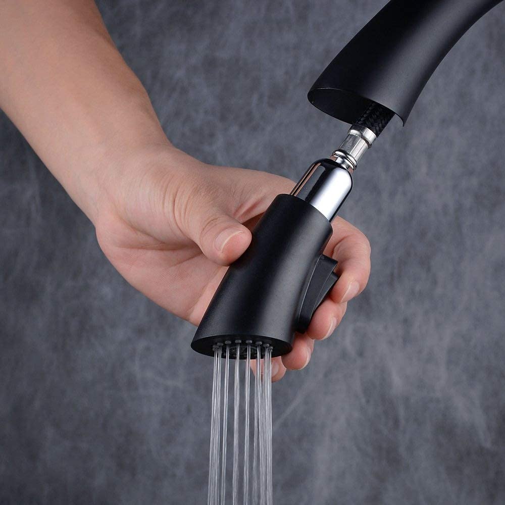 Rubinetti, Miscelatore Da Cucina Con spruzzatore Estraibile Classico Moderno, Miscelatore Monocomando Professionale Verniciatura Nero Spruzzatore Estraibile Rubinetti Da Cucina Comfortable anniversary
