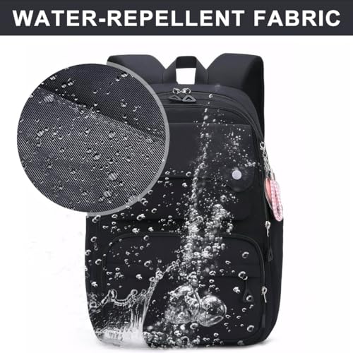 Image of PALAY Backpack for Women Large Capacity 26L School Women Backpack Breathable Shoulder Strap Design Travel Backpack Fashion Black Nylon College Bags for Women