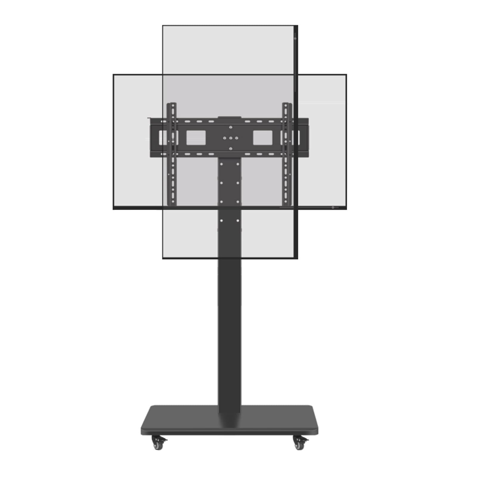 OLSKFUH Universal Tv Stand Mobile Tv Cart With Wheels For 32-65 Inch Tvs, Height Adjustable Rolling Tv Stand With 0-90° Horizontal And Vertical Screen Switching, Max 600X400Mm,
