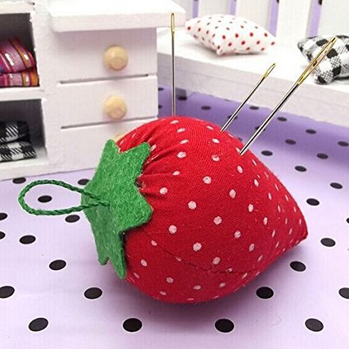 2PCS DIY Craft Strawberry Pin Cushion , Needle Holder Sewing Kit