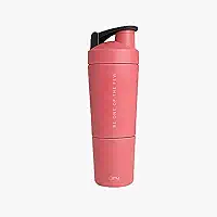 Coqueteleira Aço Inox 750ml com Compartimento Inferior ELLYM NUTRITION Misturador Ideal Shakes (Rosa)
