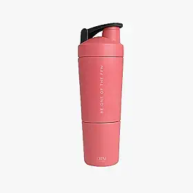 Coqueteleira Aço Inox 750ml com Compartimento Inferior ELLYM NUTRITION Misturador Ideal Shakes (Rosa)