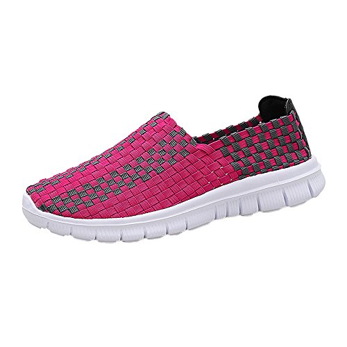 Cinnamou Zapatos Mujer sin Cordones Tejiendo, Antideslizantes Calzado Gimnasia Ligero Sneakers 2018 Primavera Verano Loafers Casuales Transpirables Zapatillas Deportivos Moda