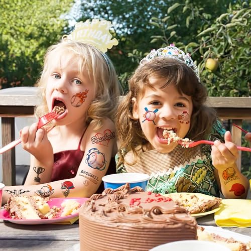 Generic Baseball Temporary Tattoos Birthday Party Supplies Decorations 96 Pcs Tattoos Stickers Sport Game Player Summer Olympic Cute Party Favors Kids Boys Girls Gifts Ideas Classroom School Prizes Themed thumb #3