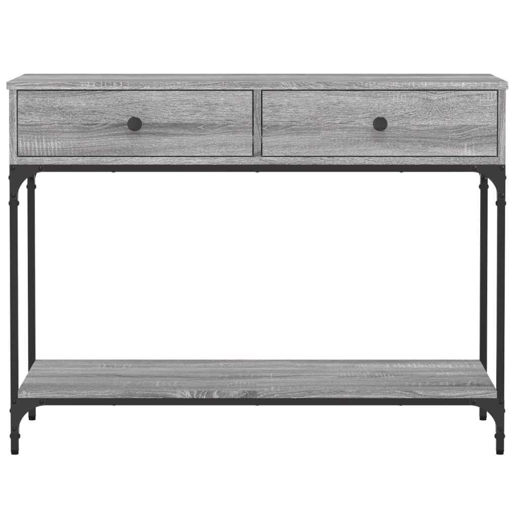 Sonoma stolik konsolowy, szary, 100 x 34,5 x 75 cm, wąski stolik pomocniczy z materiału drewnopochodnego z metalowym stelażem, stół do przedpokoju do salonu i przedpokoju