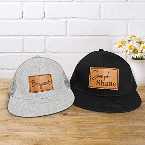 Personalized Toddler Baby Baseball Cap, Custom Hat With Name, Adjustable Leather Snapback Truck Caps For Baby, Infants, Newborn(Black Medium-Mesh) #TOP1