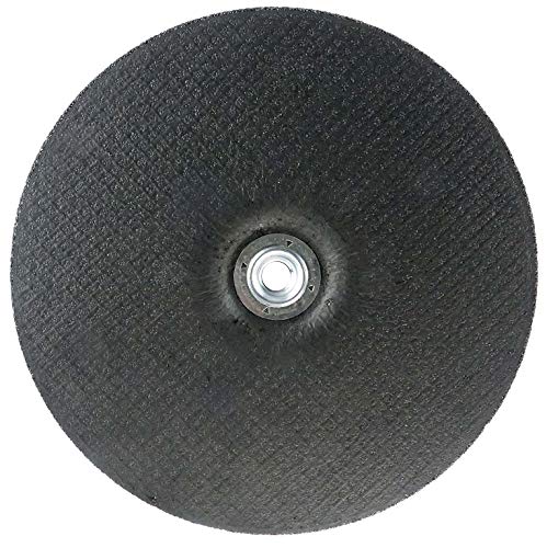 Image of Weiler 56470 9 inch X 1 /4 inch Wolverine Type 27 Grinding Wheel, A24R, 5 /8 inch-11 Nut (Pack of 10), Black