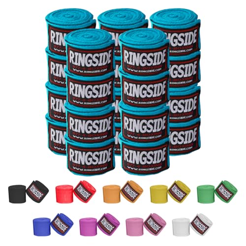 Ringside Mexican Style Boxing Hand Wraps (10 Pairs Pack), Electric Blue , 180'