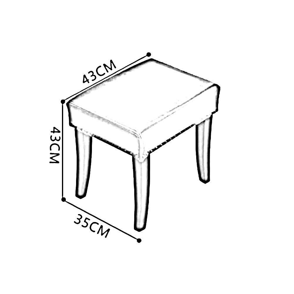 Taboret do Siedzenia Tapicerowany podnóżek Prostokątny taboret ze sztucznej skóry w stylu retro, nogi z litego drewna (kolor: #5)