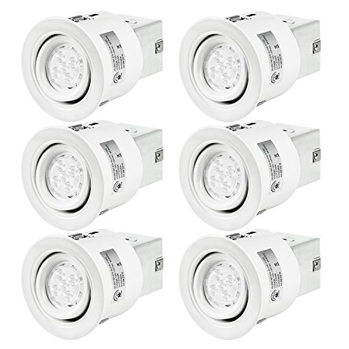 SGL 3 Inch LED Recessed Lighting Kit, IC Rated, 6x GU10 Dimmable 6w LED Bulbs Included, 2700K Warm White,Swivel, 6-Pack