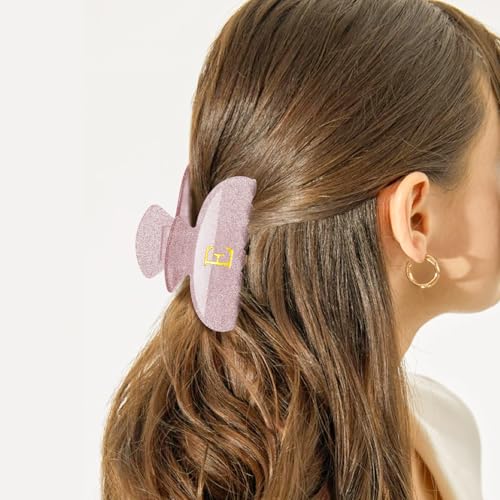 Image of Monogram Hair Clips Personalized Hair Claws - Initial Hair Claw Medium Hair Clip,Fashion Glitter Claw Clips Hair Accessory - Lavender,I