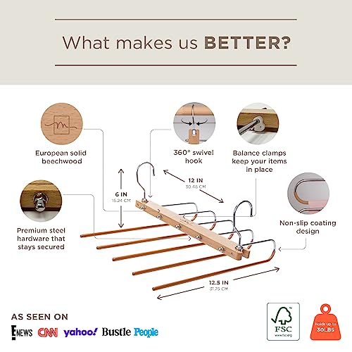 Moralve Pants Hangers Space Saving - Hangers For Clothes Hanger Organizer - Jean Hangers Pants Rack Scarf Hanger Closet Space Saving Scarf Organizer - Magic Pants Hangers Pant Organizer 1 Pack #TOP1