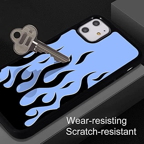 Idocolors Flame Fire Phone Case Blaze For Iphone 7/8/Se 2020,Shockproof Soft Silicone Hard Back Scratch Resistant Cartoon Painting Blue Protective Cute Cover Fashion Girly Design Cases #TOP4