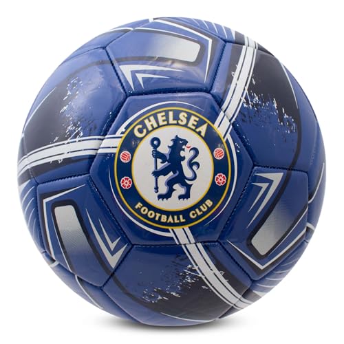 Hy-Pro Producto Oficial del Chelsea F.C. Balón de fútbol, Talla 5, diseño de trazador, mercancía del Chelsea, The Blues, Training, Match, Coleccionable para niños y Adultos