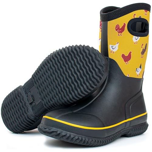 Image of Hbxooxts Women Mud Boots Waterproof Garden Shoes, Anti-Slip Rubber Rain Boots for Women, Outdoor Work and Farming with Easy-Clean Design