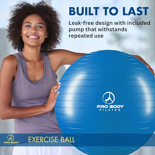 ProBody Pilates Exercise Ball - Multiple Sizes Gym Grade Balance Ball for Fitness, Yoga, Workout, Pregnancy & Physical Therapy2
