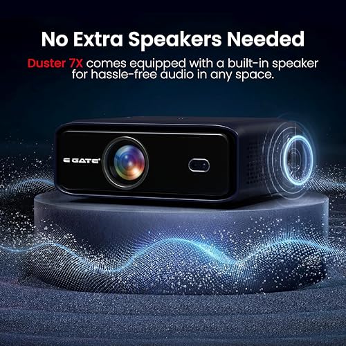E GATE Duster 7X 100% Dust Free Fully Automatic Projector 4k Ultra HD | 1080p Native | Android 13 Built-in Apps Netflix, Prime | 2GB-32GB, 2XHDMI-ARC, WiFi 6-BT, Egate Projector for Room + Swing Stand - Image 10 thumbnail